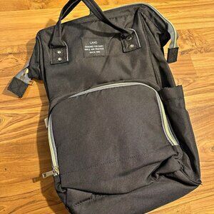 Black diaper bag and backpack